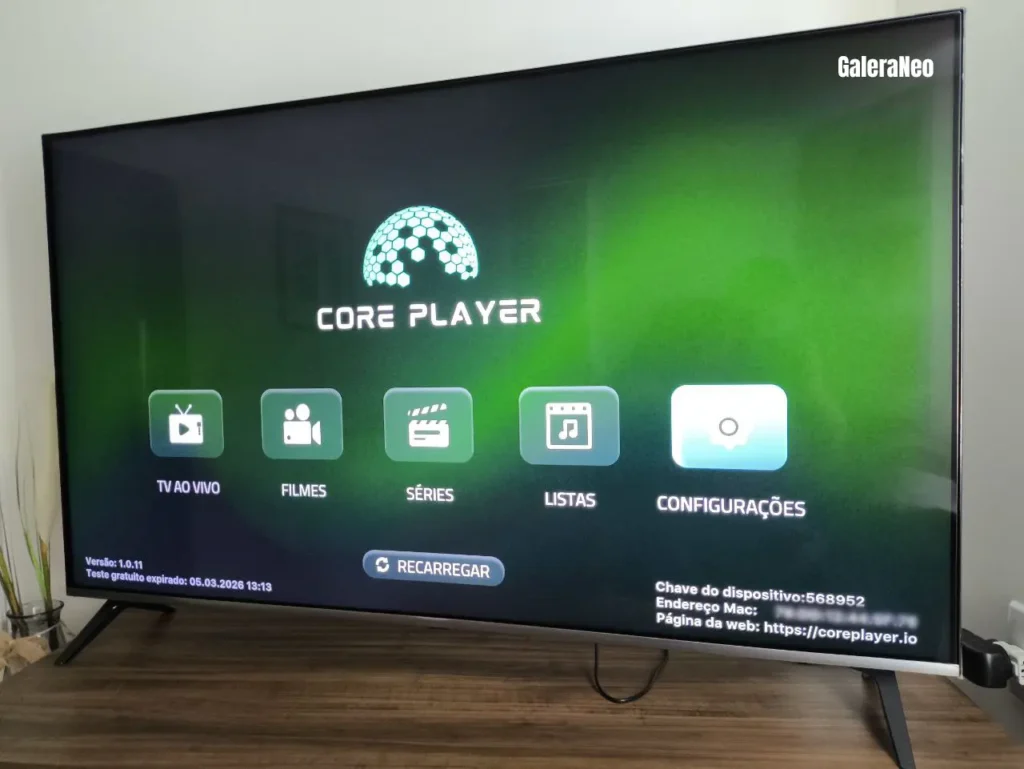 Teste IPTV Grátis na LG Usando o Core Player